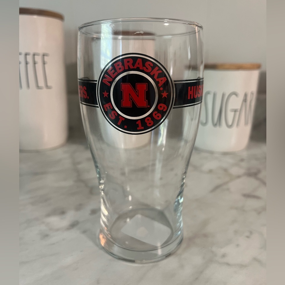 Follett Nebraska Huskers glass